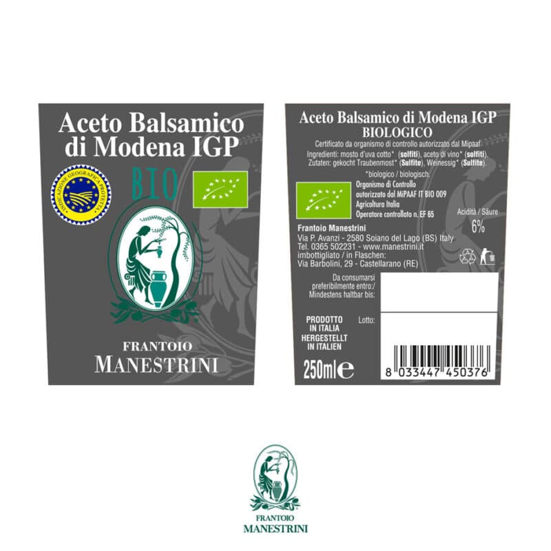 Frantoiomanestrini etichetta aceto balsamico bio