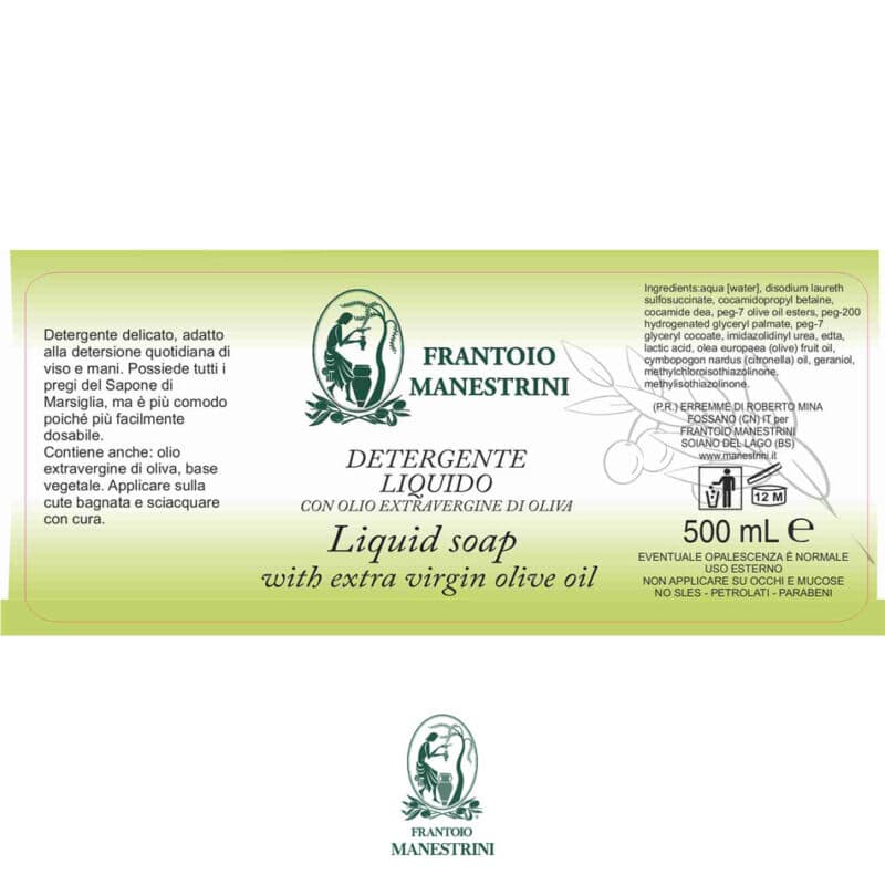 frantoiomanestrini prodotti cosmeticidetergenteliquido etichetta